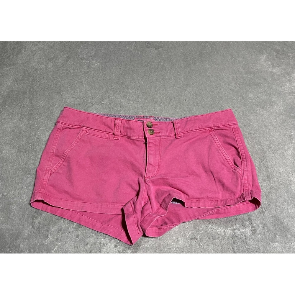 Y2K American Eagle Outfitters Booty Shorts Womens 6 Low Rise Pink Stretch Preppy